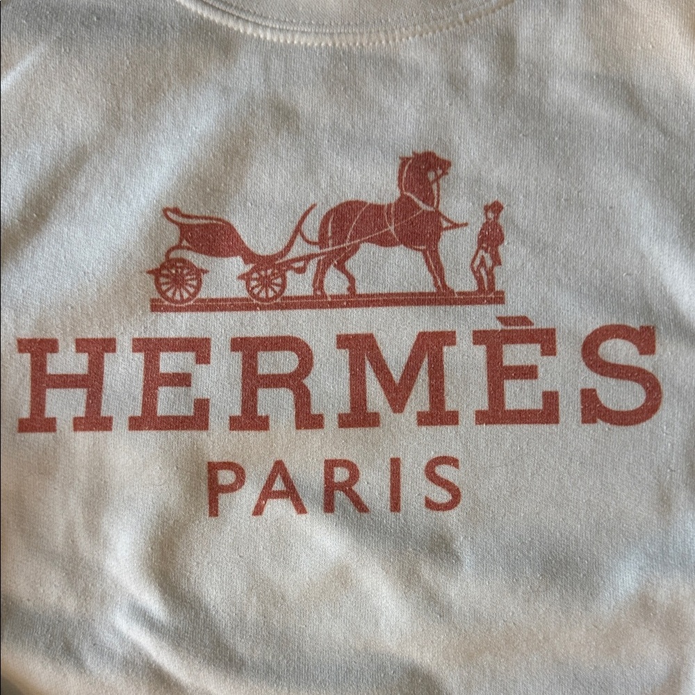 Gildan White Sweatshirt with Orange Graphic - Picture 2 of 4